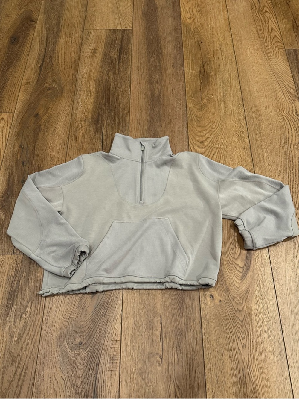lululemon athletica Light Gray Cropped Quarter-Zip Pullover